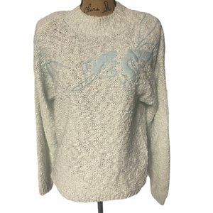 Women's pullover cowl neck long sleeve yard and peal detailing sweater medium